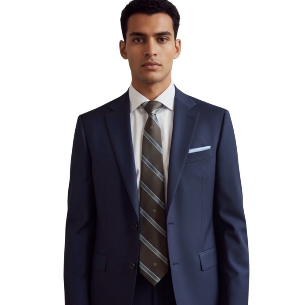 Givenchy Monsieur Silk Tie Brown Blue Gray Stripe Vintage Classic Paris